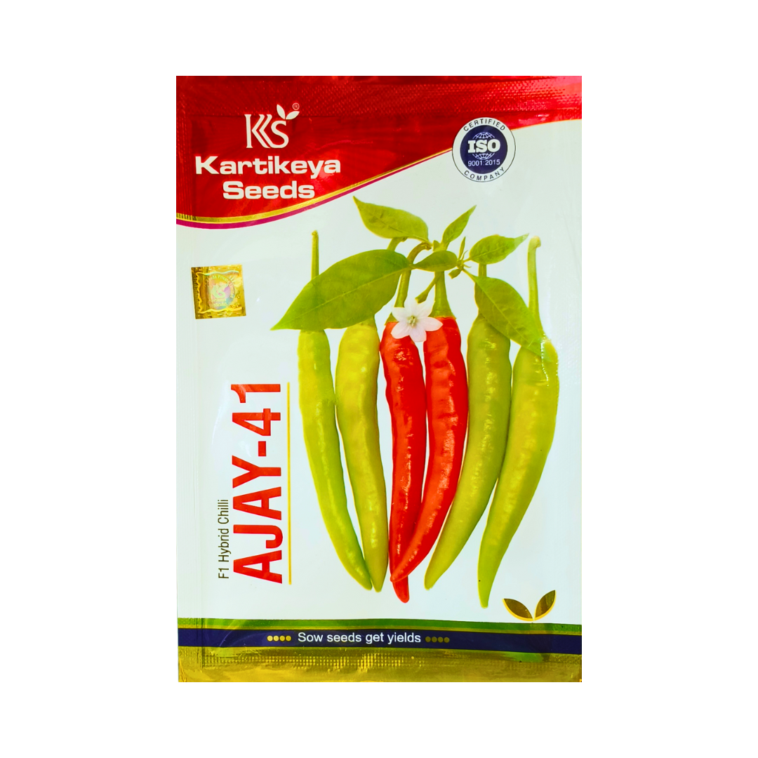Ajay-41 Chilli Seeds - Karthikeya | F1 Hybrid | Buy Online - DesiKheti