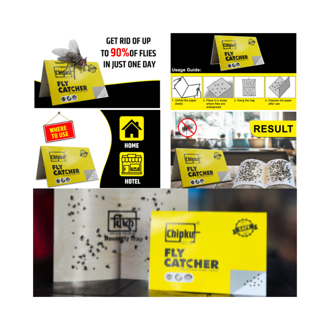 Chipku Fly Sheet for Home Glue Trap for House Fly, Sticky Fly Stick Paper