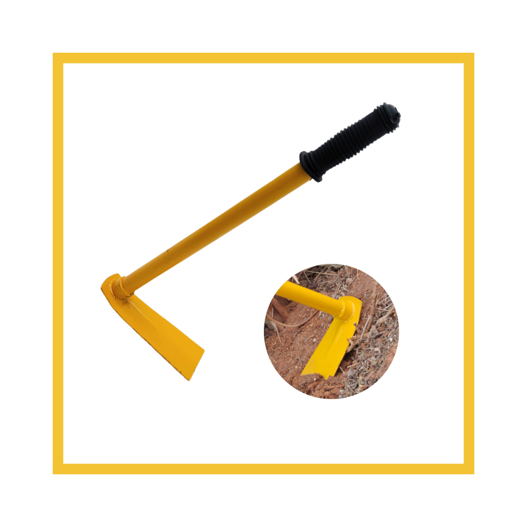 Hectare Traditional Farm/Garden Single Hoe | Agriculture Hand Hoe (Kussy) Equipment Tool for Gardening & Farming Use – Yellow