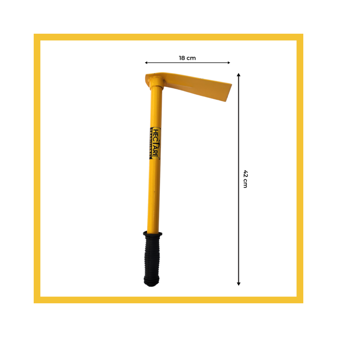 Hectare Traditional Farm/Garden Single Hoe | Agriculture Hand Hoe (Kussy) Equipment Tool for Gardening & Farming Use – Yellow