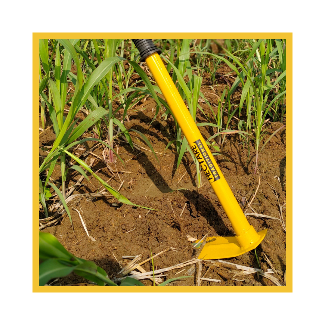 Hectare Traditional Farm/Garden Single Hoe | Agriculture Hand Hoe (Kussy) Equipment Tool for Gardening & Farming Use – Yellow