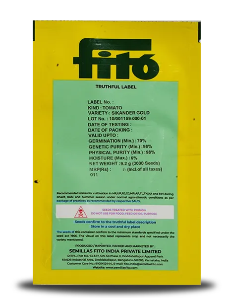 Sikander Gold Tomato Seeds - Fito | F1 Hybrid | Buy Online at Best Price