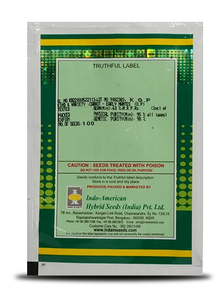 Carrot Early Nantes Seeds - Indo American | F1 Hybrid | Buy Online at Best Price