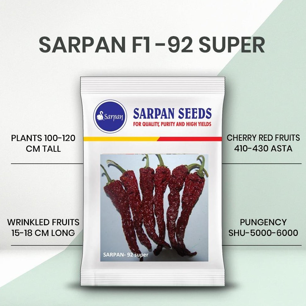 Sarpan - 92 Chilli Seeds | F1 Hybrid | Buy Online at Best Price