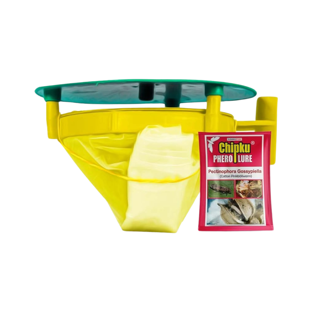 Chipku - Pheromone Trap Funnel with Pink Bollworm Lure for Catch Insect/Moth of Pink Bollworm (pectinophora Gossippiella)