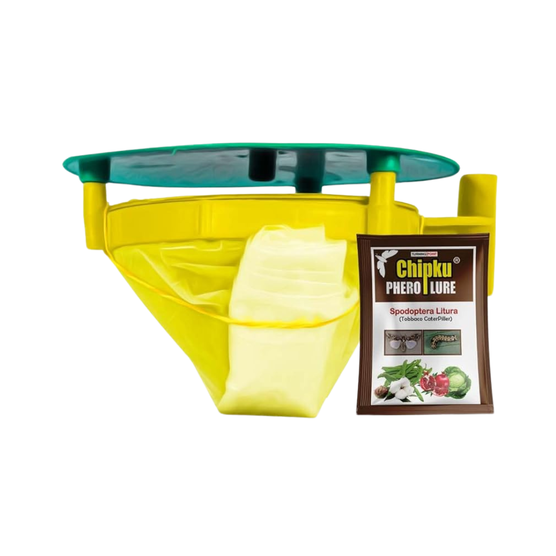 Chipku - Pheromone Trap Funnel with Spodoptera Litura Lure for Catch Insect/Moth of Tobacco Caterpillar (spodo) (Spodoptera Litura)