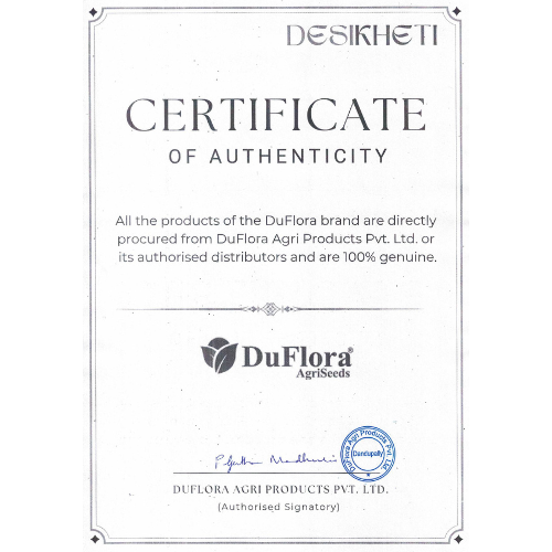 DuFlora Certificate of Authenticity