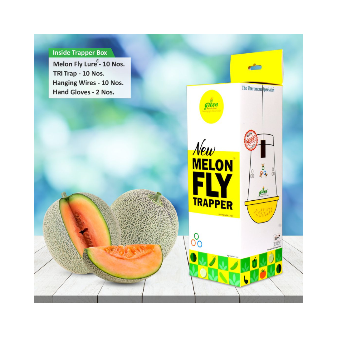 New Melon Fly Trapper, 10 Melon Fly Lure with 10 TRI TRAP complete set