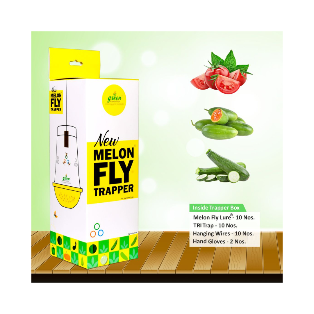 New Melon Fly Trapper, 10 Melon Fly Lure with 10 TRI TRAP complete set