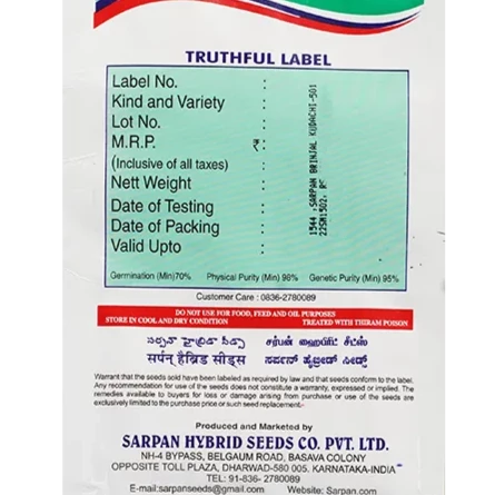 Sarpan Brinjal Kudachi 501 Seeds| F1 Hybrid | Buy Online at Best Price